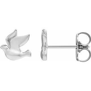 14K White Holy Spirit Dove Left Earring