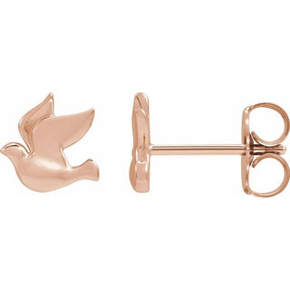 14K Rose Holy Spirit Dove Left Earring