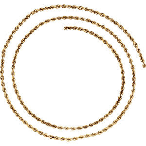 20-inch Diamond Cut Rope Chain with Lobster Clasp - 14K Yellow Gold