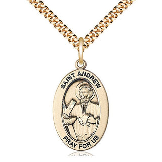 14kt Gold-Filled Saint andrew the apostle medal necklace 11000GF