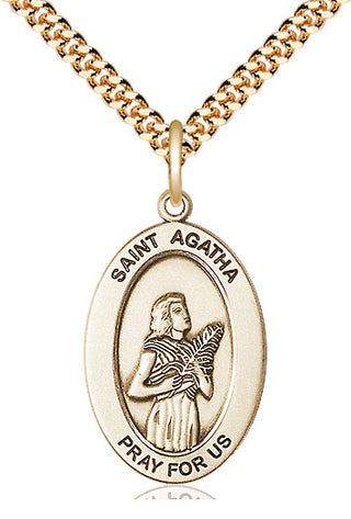 14kt Gold-Filled Saint agatha medal necklace 11003GF