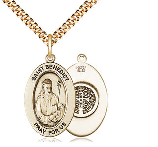 14kt Gold-Filled Saint benedict medal necklace 11008GF