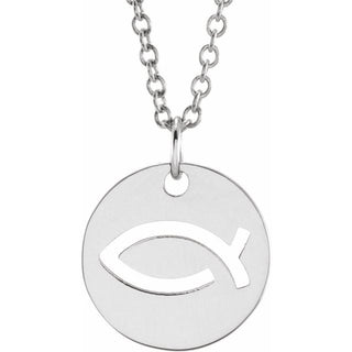 Platinum (Ichthus) Fish 16-18" Necklace