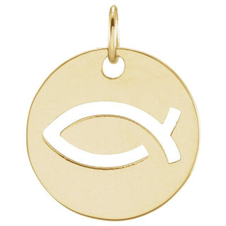 14K Yellow (Ichthus) Fish Pendant