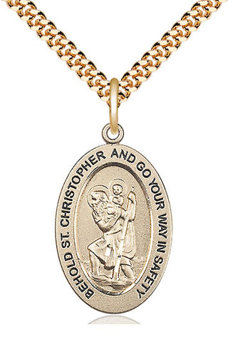 14kt Gold-Filled Saint christopher medal necklace 11022GF