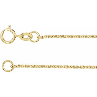 1 mm Twisted Wheat Chain