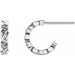 14K White Celtic-Inspired 10.25 mm Hoop Earring