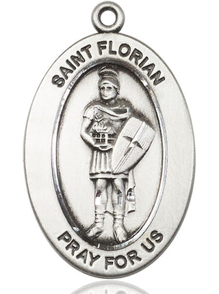 Sterling Silver St. Florian Medal & Necklace Set | Engravable