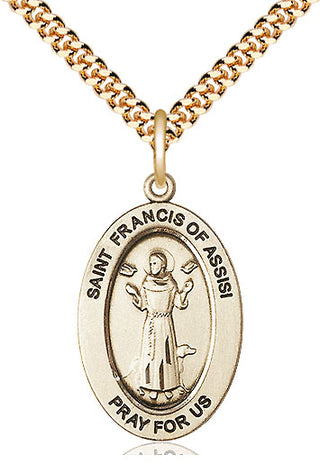14kt Gold-Filled Saint francis of assisi medal necklace 11036GF
