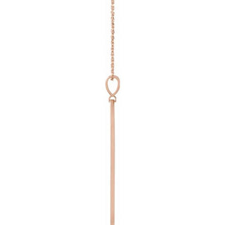 14K Rose .0025 CT Natural Diamond Arrow Bar 16-18" Necklace