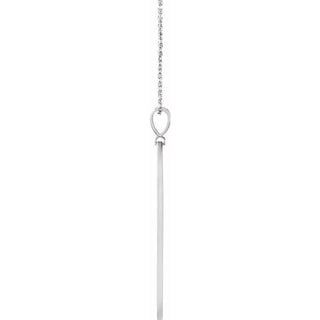 Sterling Silver .0025 CT Natural Diamond Arrow Bar 16-18" Necklace