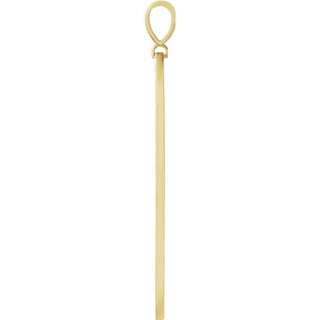 14K Yellow .0025 CT Natural Diamond Arrow Bar Pendant 