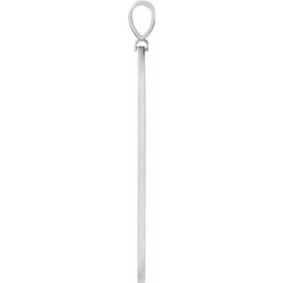 14K White .0025 CT Natural Diamond Arrow Bar Pendant 
