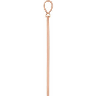 14K Rose .0025 CT Natural Diamond Arrow Bar Pendant 