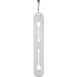 Platinum .0025 CT Natural Diamond Arrow Bar Pendant 