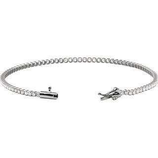 14K White 1 5/8 CTW Natural Diamond Lightweight Line 7" Bracelet