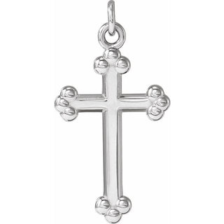 14K White Cross Pendant