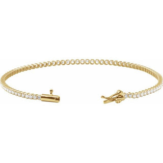 14K Yellow 1 5/8 CTW Lab-Grown Diamond Lightweight Line 7" Bracelet