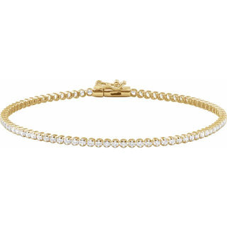 14K Yellow 1 5/8 CTW Natural Diamond Lightweight Line 7" Bracelet