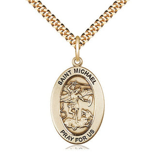 14kt Gold-Filled Saint michael the archangel medal necklace 11076GF