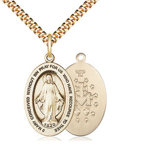 14kt gold filled miraculous medal necklace 11078GF