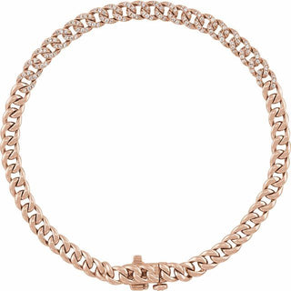 14K Rose 1/2 CTW Natural Diamond Link 7 1/4" Bracelet