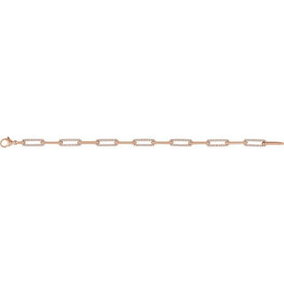 14K Rose 1 CTW Natural Diamond Link 7" Bracelet