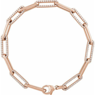 14K Rose 1 CTW Lab-Grown Diamond Link 7" Bracelet