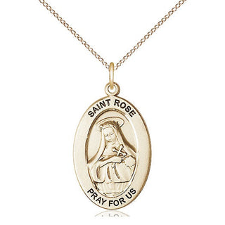 14kt Gold-Filled Saint rose of lima medal necklace 11095GF