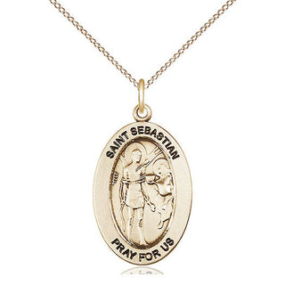 14kt Gold-Filled Saint sebastian medal necklace 11100GF