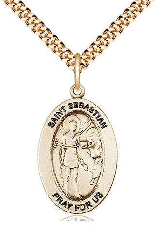 14kt Gold-Filled Saint sebastian medal necklace 11100GF