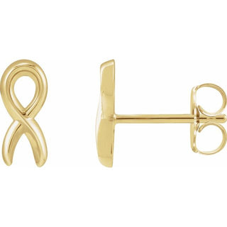 14K Yellow Survivor Ribbon Earring