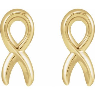 14K Yellow Survivor Ribbon Earrings