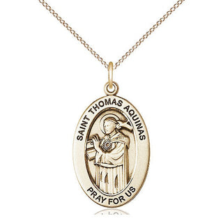 14kt Gold-Filled Saint thomas aquinas medal necklace 11108GF