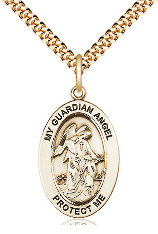 14kt gold filled guardian angel wchild medal necklace 11118GF