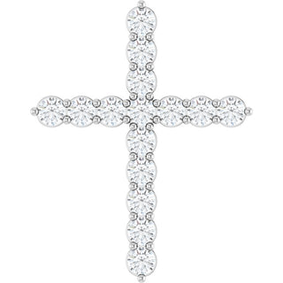 Sterling Silver 3/4 CTW Natural Diamond Cross Pendant