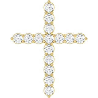 14K Yellow 3/4 CTW Natural Diamond Cross Pendant