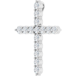 Sterling Silver 3/4 CTW Natural Diamond Cross Pendant