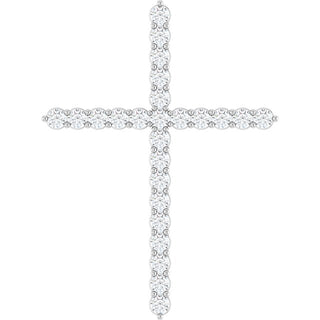Sterling Silver 1 CTW Natural Diamond Cross Pendant