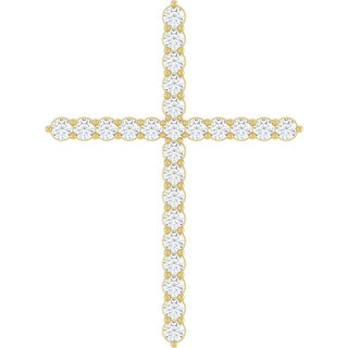 14K Yellow 1 CTW Natural Diamond Cross Pendant