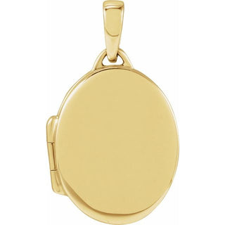 14K Yellow Engravable Oval Locket