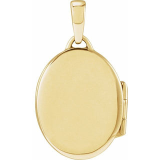 14K Yellow Engravable Oval Locket