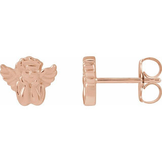 14K Rose Right Cherub Earring 