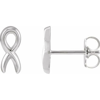 Sterling Silver Survivor Ribbon Earrings