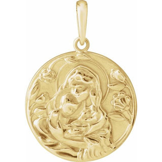 14K Yellow Madonna & Child Pendant