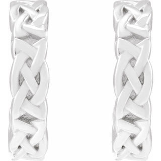Platinum Celtic-Inspired 10.25 mm Hoop Earrings