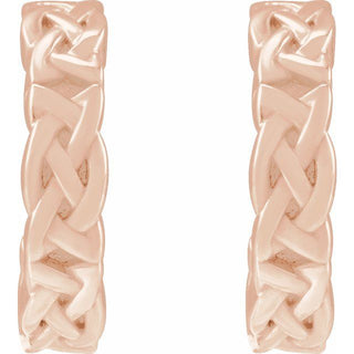 14K Rose Celtic-Inspired 10.25 mm Hoop Earrings