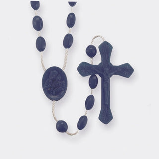 Black Plastic Cord Rosary Sold 25-Pack