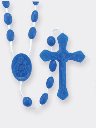 Dark Blue Plastic Crd Rosary 25-Pack