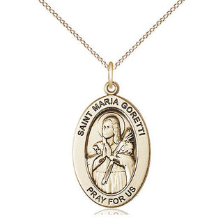 14kt Gold-Filled Saint maria goretti medal necklace 11208GF